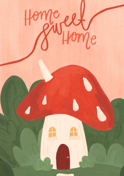 Cute New Home Card - Home Sweet Home - Mushroom created by Mint and Pickle