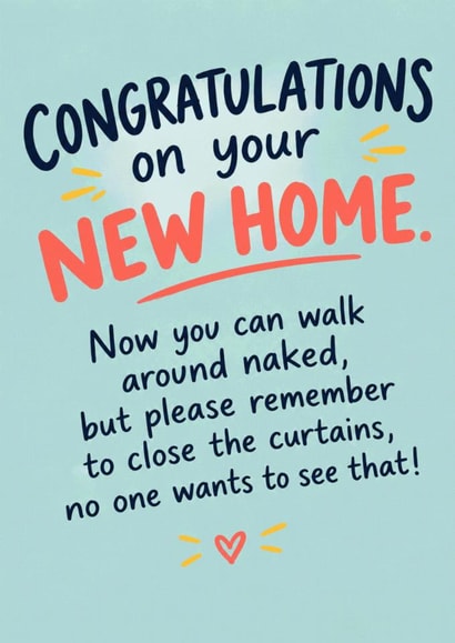 Funny New Home Card for Friend – Cheeky Naked & Curtains Joke created by Oh Jeez!