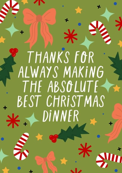 Christmas card with thanks for your annual Christmas dinner chef created by KATIE S