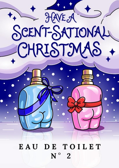 Funny Christmas Card For Partner or Couple - Eau De Toilet created by Cheeky Legends