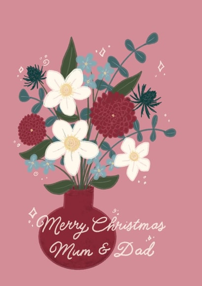 Classic Christmas Card - For Parents - Flowers created by Abi Bryan