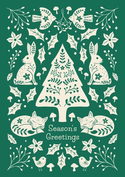 Christmas Card - Woodland Animals - Season’s Greetings created by Kirsty Miller