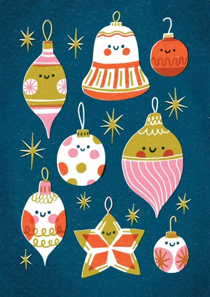 Cute Retro Inspired Christmas Card - Happy Little Decorations created by Sunpatch Society