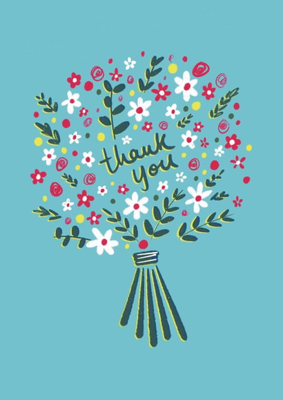 Pretty Thank You Card - Flowers - Bouquet created by Emma Enticknap