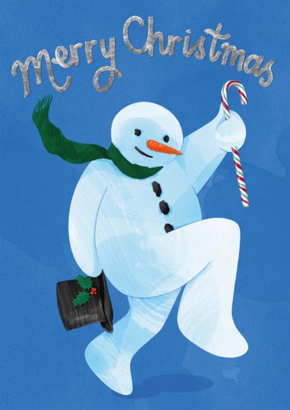 Cute Christmas Card - Dancing Snowman created by Suzanne Brearley Design