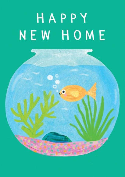 Cute Goldfish Bowl New Home Moving House Card created by Chinchi Things