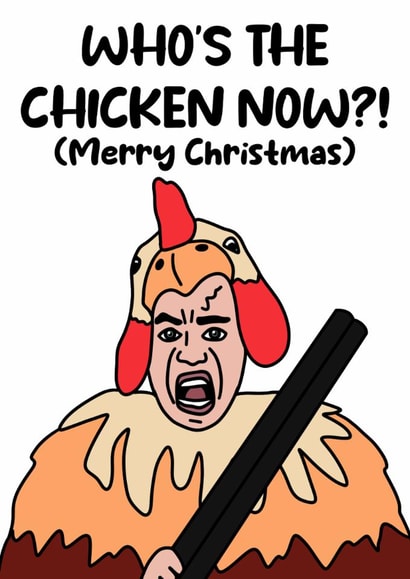 Funny Christmas Card for Friend–“Who’s the Chicken Now?!” The Gentlemen inspired created by @Peachboulevard