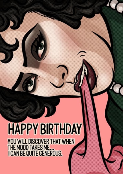 Frank N Furter Birthday Card - Rocky Horror Picture Show - Tim Curry created by Pop Off
