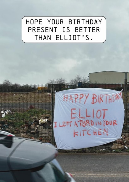 Funny Birthday Card - Kitchen Turd - Road Sign created by OBJECTABLES