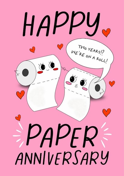 Cute Anniversary Card - 2nd - Toilet Paper created by Chipper Prints