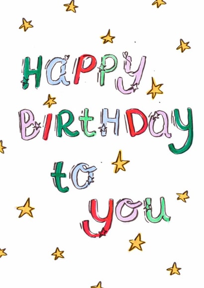 Classic Birthday Card - Stars created by Chipper Prints