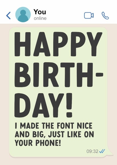 Funny Birthday Card - Giant Phone Font created by The Cake Thief