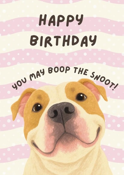 Happy Birthday, You May Boop the Snoot – Cute Dog Card created by Paws and Post