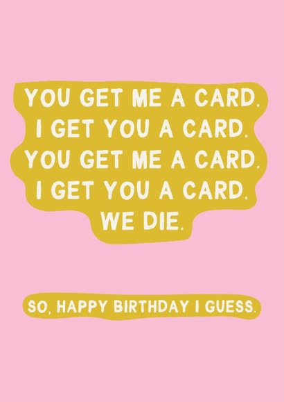 Funny Birthday Card - Card Buying Cycle created by Gem Draws Stuff