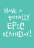 epic typography Birthday Card 1368 created by Megan Claire