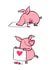 Cute Valentines Day Card - Pig - Art created by Louise Gardner