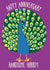 peacock bird Anniversary Card 3237 created by Jo Milne