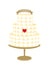 Wedding day cake - yellow - gold -  red heart created by TRICIA O