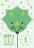 Cute 1st Birthday Card - Dinosaur Balloon created by Macie Dot Doodles
