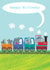 birthday card, happy birthday, train, cute and funny created by Kali Stileman