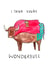 Funny Anniversary Card - Bull Pun - I Think You're Wonderbull created by Jelly Armchair