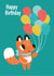 happy fox Birthday Card 1851 created by Claire Stamper