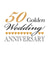 Cute Golden Anniversary Card - 50 Years - 50 Golden Wedding Anniversary created by Gellie Design