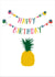 Classic Birthday Card - Pineapple - Birds created by Claire Giles