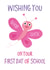 Butterfly pink Good Luck Card 2462 created by Louise Gardner