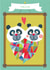 new baby card, twins, panda, cute and funny created by Kali Stileman