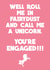 Pink Fairydust Unicorn Engagement Card created by Pottsy Prints