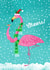 christmas flamingo Christmas Card 2467 created by Louise Gardner