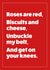 Biscuits and cheese get on your knees poem card created by Cookie Design