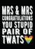 MRS & MRS rainbow wedding card created by Filthy Sentiments