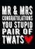 Rude wedding card - Mr & Mrs created by Filthy Sentiments