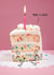 Cute Funny Birthday Card – Illustrated Cake Slice with Candle and Sprinkles created by Unknown Ink