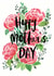 Pretty Mothers Day card - Flowers - Happy Mothers Day created by Emily Hline Illustration