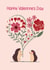 Adorable Valentine's Day Card with Hedgehog giving a Heart Shaped Flower Bouquet created by Ness Nordberg