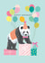 Cute Birthday Card - Panda With Party Hat - Presents created by Louise Tiler
