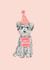 Cute Birthday Card - Dog In A Party Hat - Schnauzer - Pink created by Louise Tiler