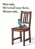 Pigeon on a chair Bon Jovi card created by Peabody Studio