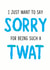 sorry twat Sorry Card 9328 created by Peabody Studio