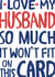 Funny Typography Anniversary Card - Husband - I Love My Husband So Much It Won't Fit On This Card created by Wink Design - Michelle Roberts