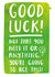 Good luck card created by Joanne Hawker