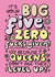 Funny 50th Birthday card for her. Cute and sweary quote. Your big five zero. created by Katie Ruby Illustration