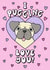 Cute Valentines or Anniversary Card For Significant Other - Pug created by Katie Ruby Illustration