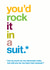 You'd rock it in a suit - Funny best man proposal card - wedding created by Wordplay Design