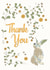 Rabbit bunny Thank You Card 10157 created by Ink Pudding