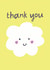 Cute fluffy cloud thank you card created by Lisa Greener