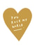 Cute Golden Heart Valentines Day / Anniversary Card - You Rock My World created by Old English Company